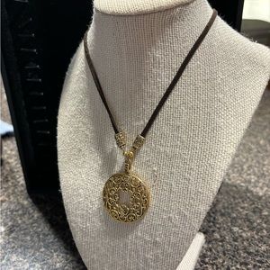 Lia Sophia gold tone medallion necklace